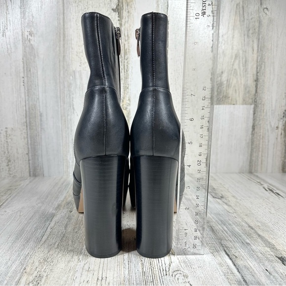 NEW Paige Black Leather Platform Side Zip Ankle Boots Edgy #709 - Picture 9 of 15